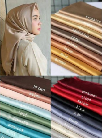 SEGIEMPAT SATIN POLOS ADEM MURAH