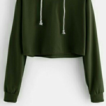 SWEATER CROP BASIC ARMY  2