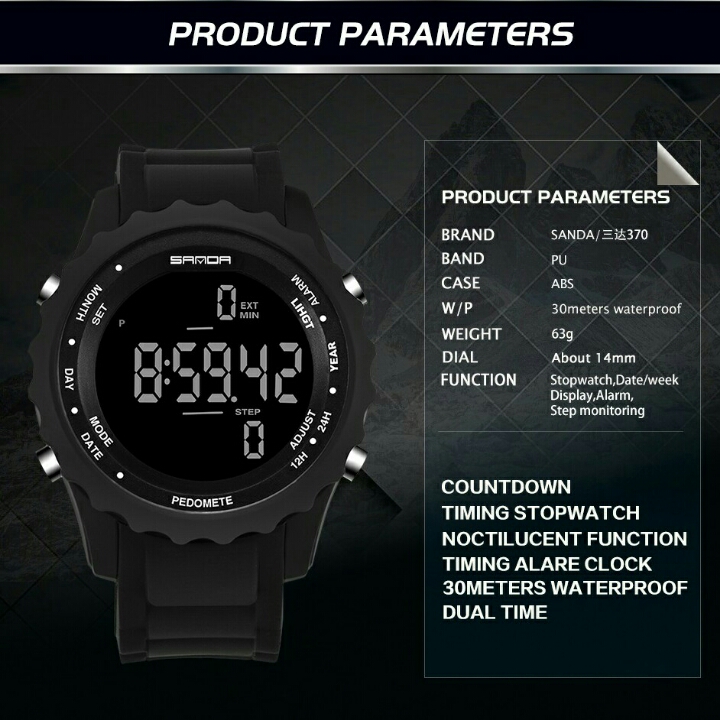 Sanda Jam Tangan Digital Pria OMWS5OBKL D15 4