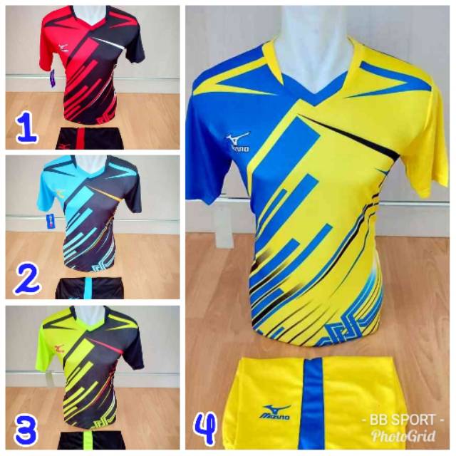 Setelan olahraga kaos sepak bola jersey futsal baju volly voli mizuno  4