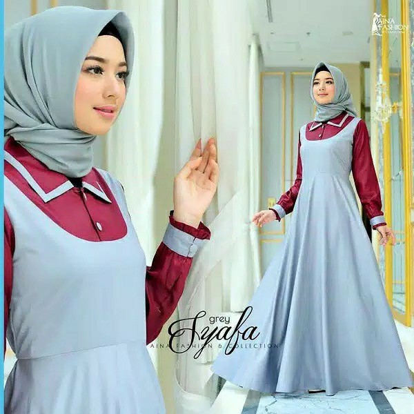 Syafa Dress  Gamis Syafa  Gaun Wanita 4