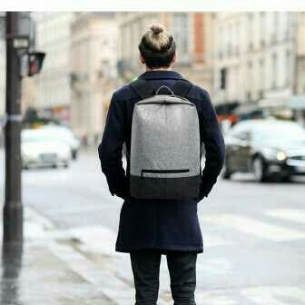 Tas Ransel Laptop Grey-Black 2