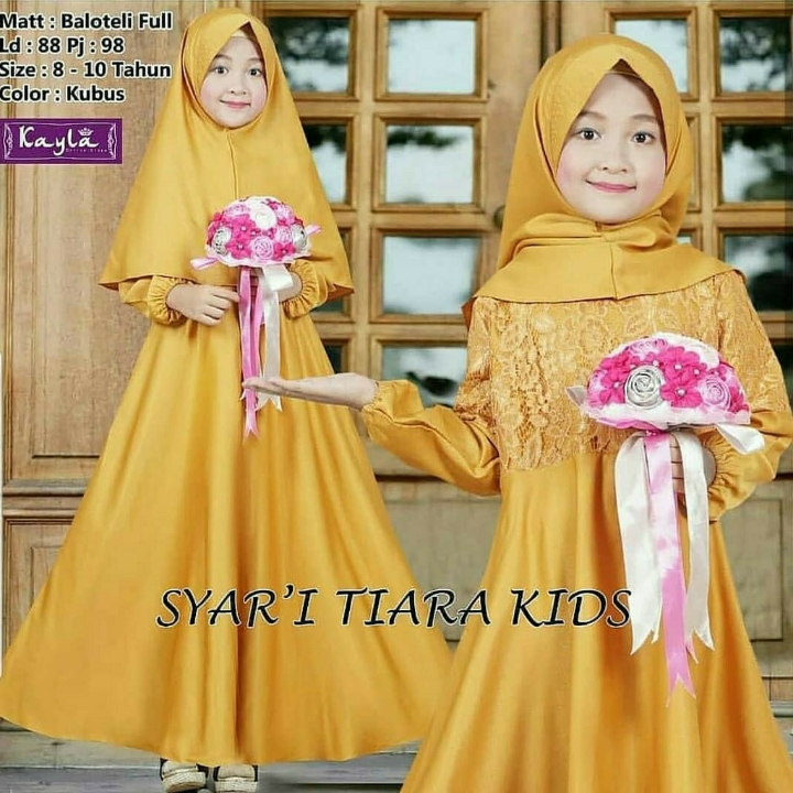 Tiara Kids  Gamis Syari Anak  Baju Muslim Anak Perempuan 2