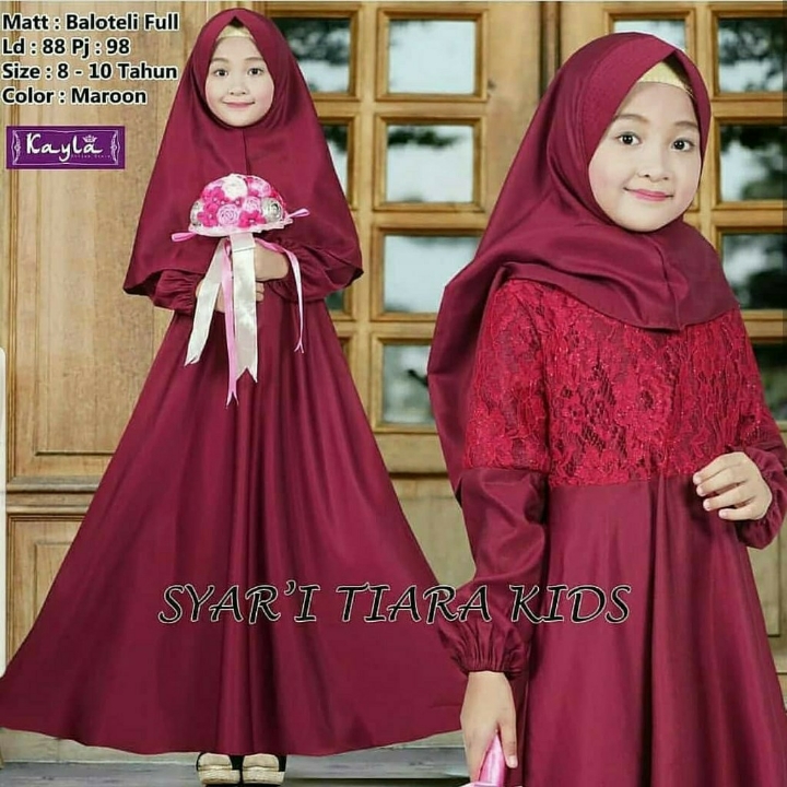 Tiara Kids  Gamis Syari Anak  Baju Muslim Anak Perempuan 3