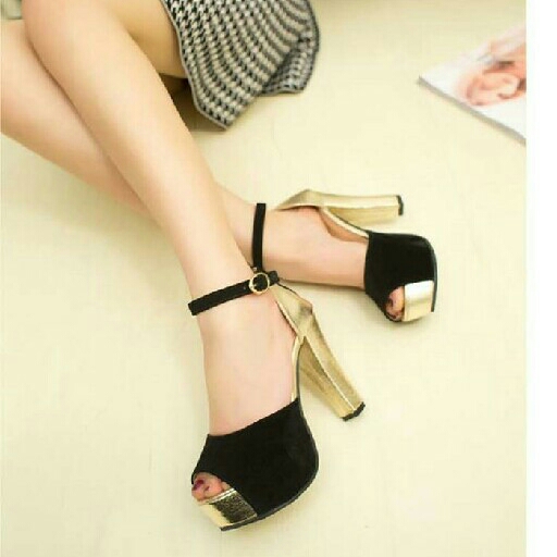 Wedges Black Fashion Import 2