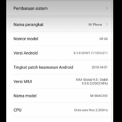 Xiaomi Mi6x 4