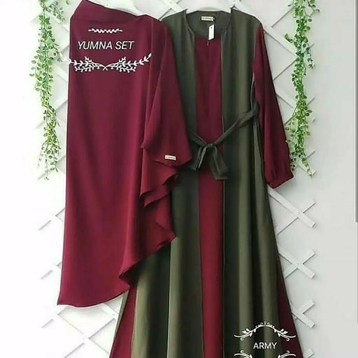 Yumna Gamis Set Syari  Khimar Dress Muslim Modern Kekinian 2