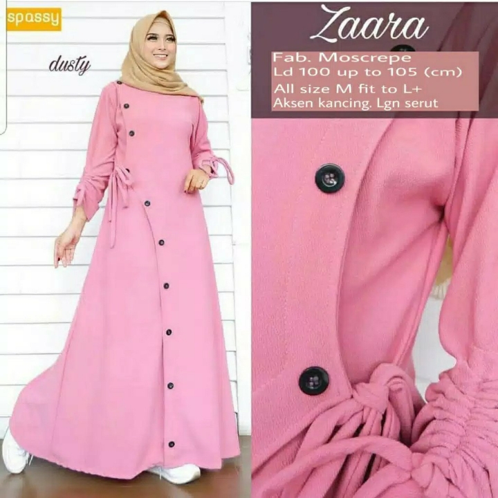 Zaara Maxi Dress Muslim Baju Gamis Moscrepe 2