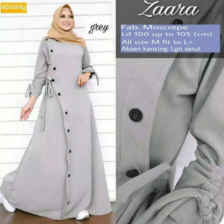 Zaara Maxi Dress Muslim Baju Gamis Moscrepe 4