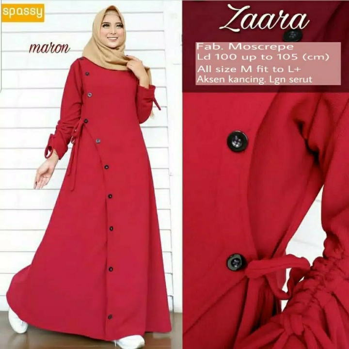 Zaara Maxi Dress Muslim Baju Gamis Moscrepe 5