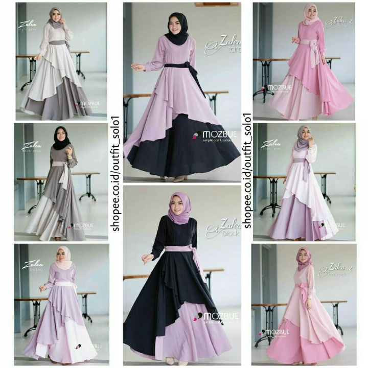 Zalea Maxi  Dress Muslim  Baju Gamis Wanita 2
