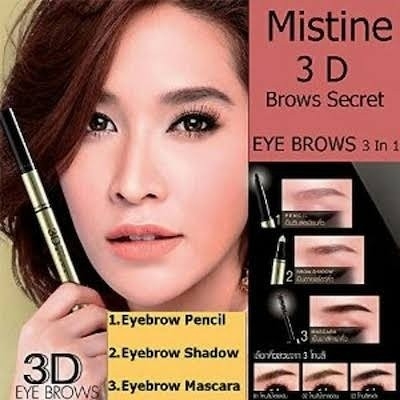  Mistine brows secret 3D ORIGINAL THAILAND HASIL SPT ALIS TEBAL