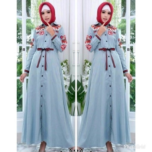  Viona Maxi Bordir Biru 