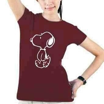 08 KAOS SNOOPY MAROON  