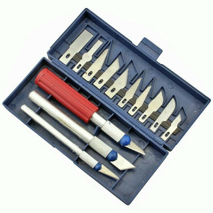 13 in 1 Set Pisau Alat Ukir Seni Dengan 3 Handle Pisau - A-0034 D