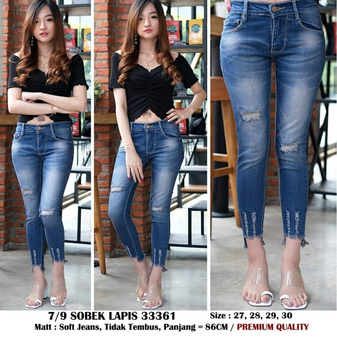 33204 Jeans 7per9 Sobek Lapis