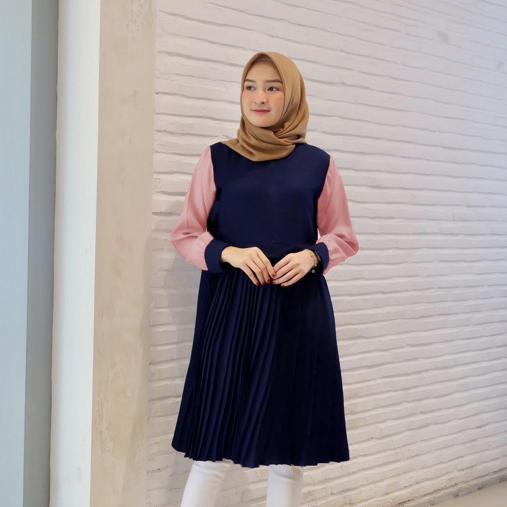 50-TUNIK KARIN INES NAVY KOMBI PINK