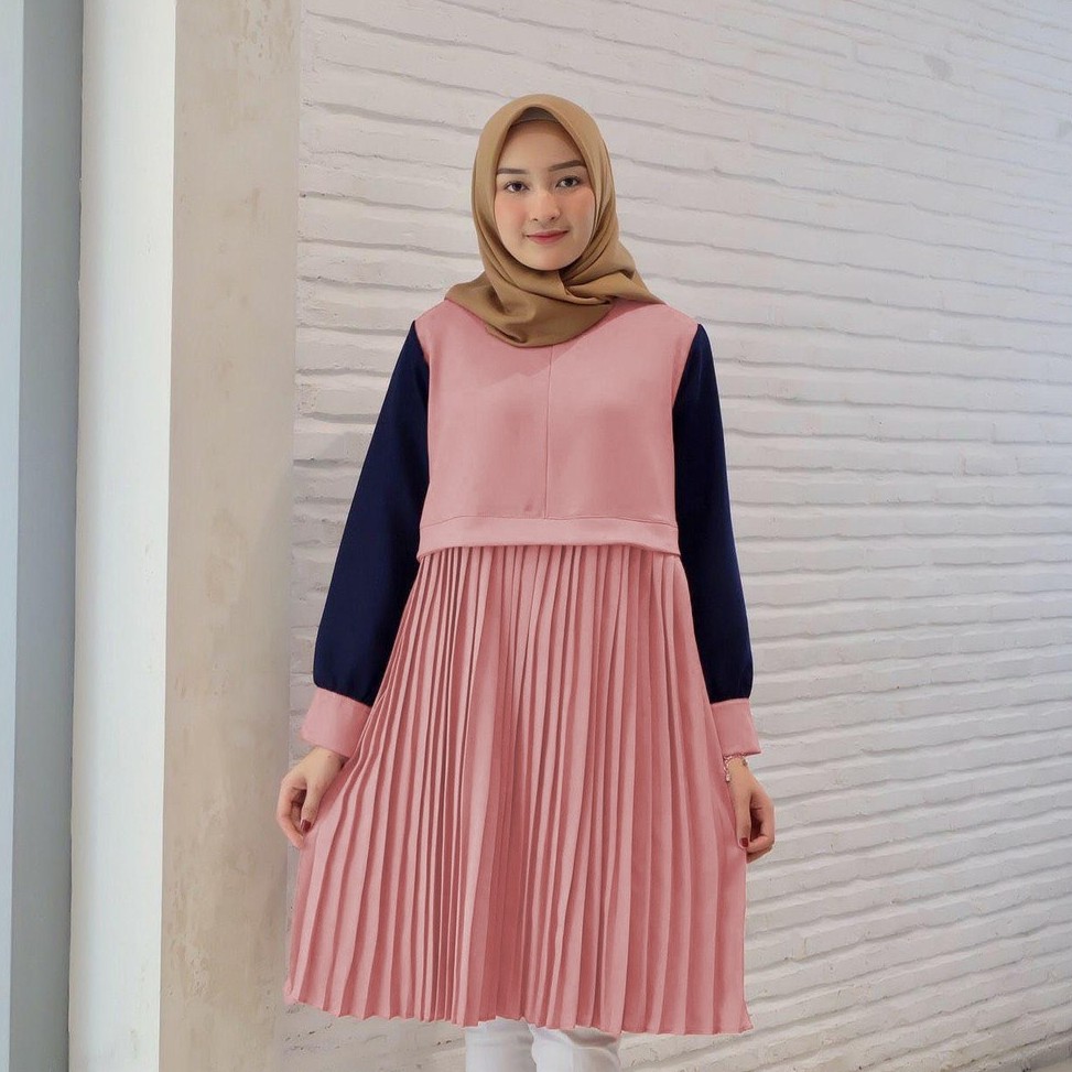 50-TUNIK KARIN INES PINK KOMBI NAVY