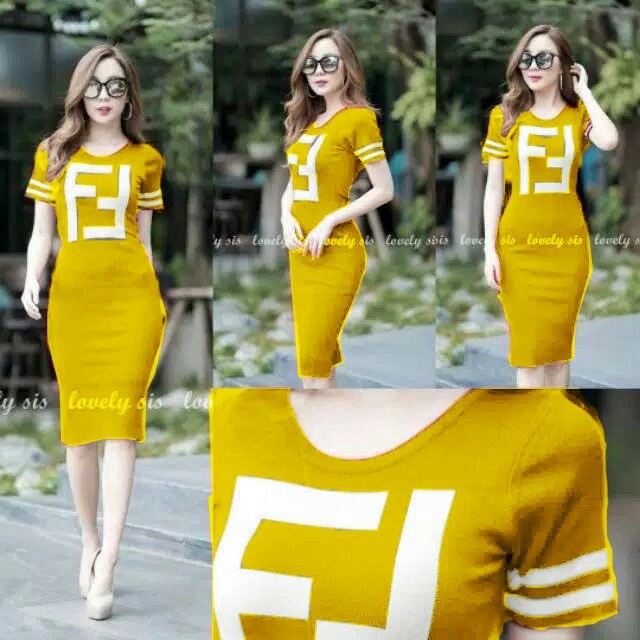 51-DRESS FENDI MUSTARD