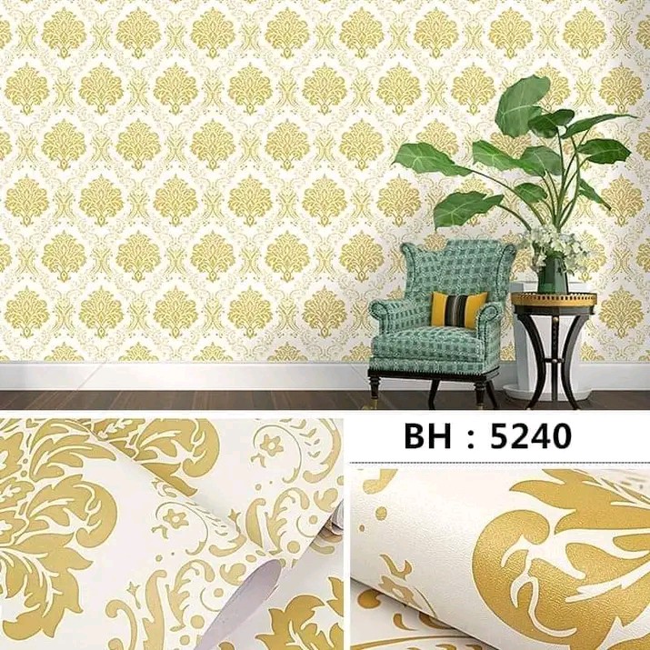 5240 Batik Silver Wallpaper Dinding 10M x 45Cm