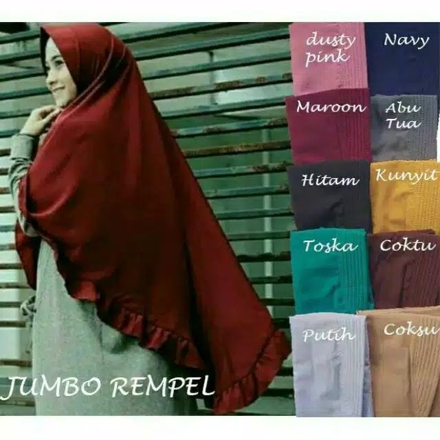 80x120 Jilbabhijab syari instan REMPEL JUMBO  Khimar pet jumbo remp