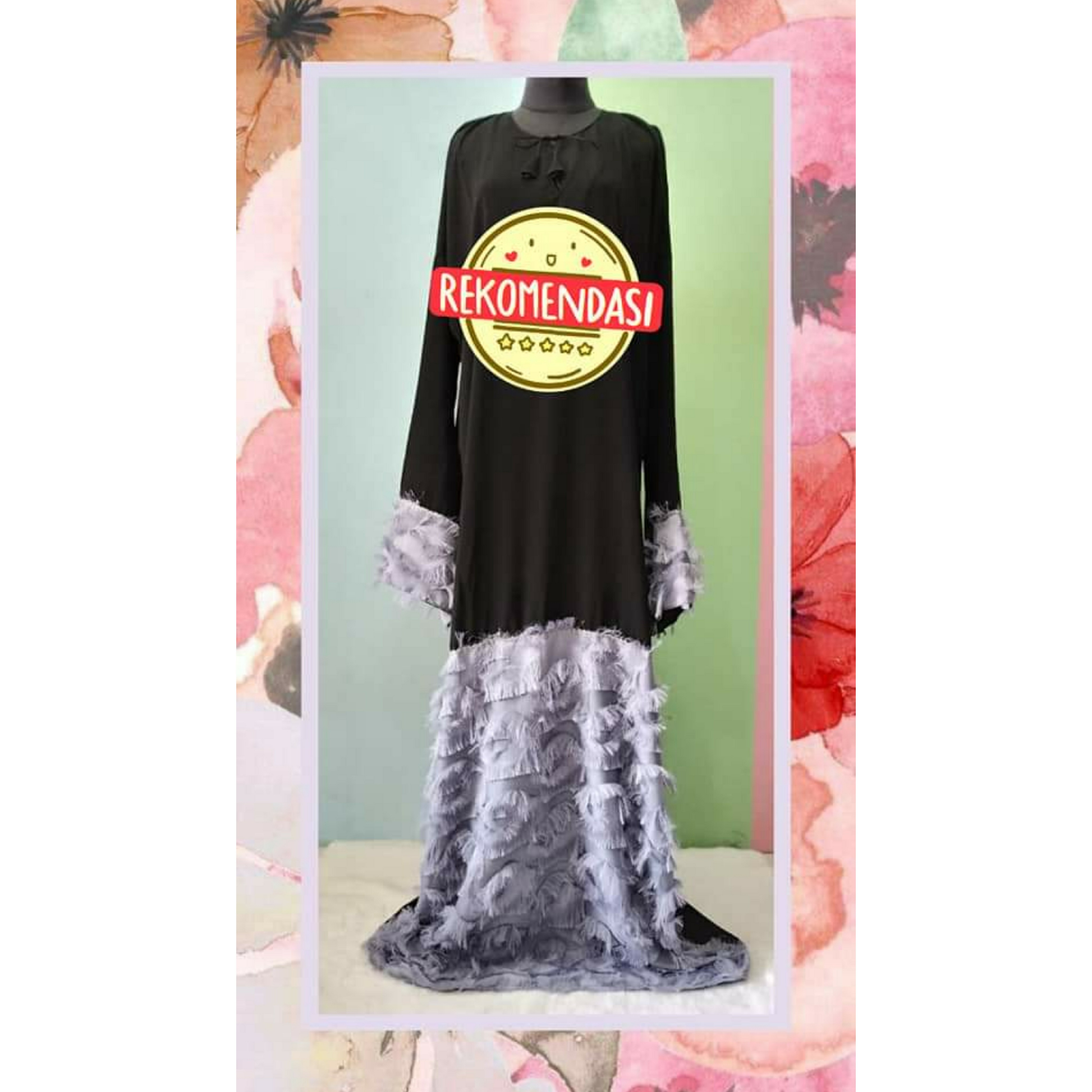 Abaya Mekah Bulu Merak