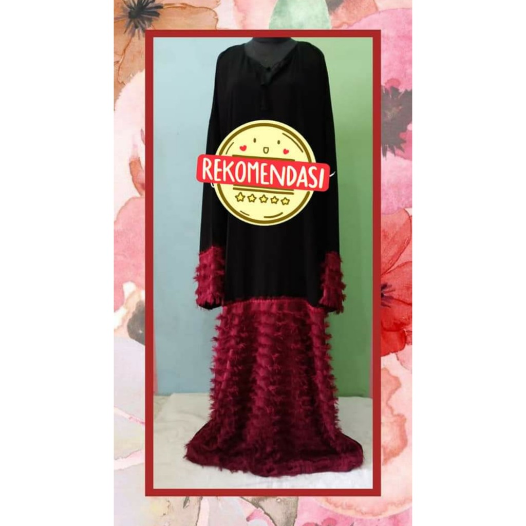 Abaya Mekah Bulu Merak 2