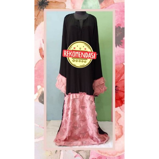 Abaya Mekah Bulu Merak 3