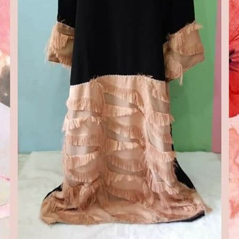 Abaya Mekah Bulu Merak 4