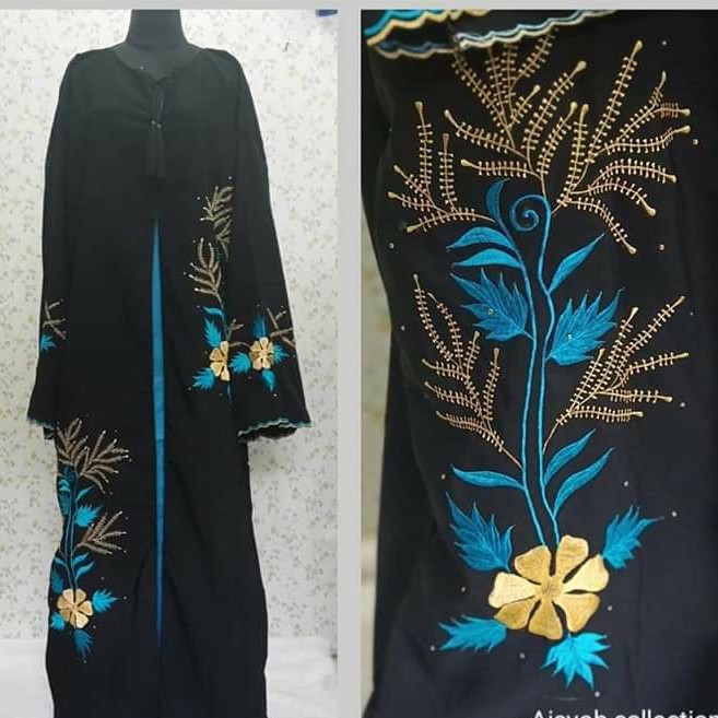 Abaya Mekah Kombi Satin Bordir 3