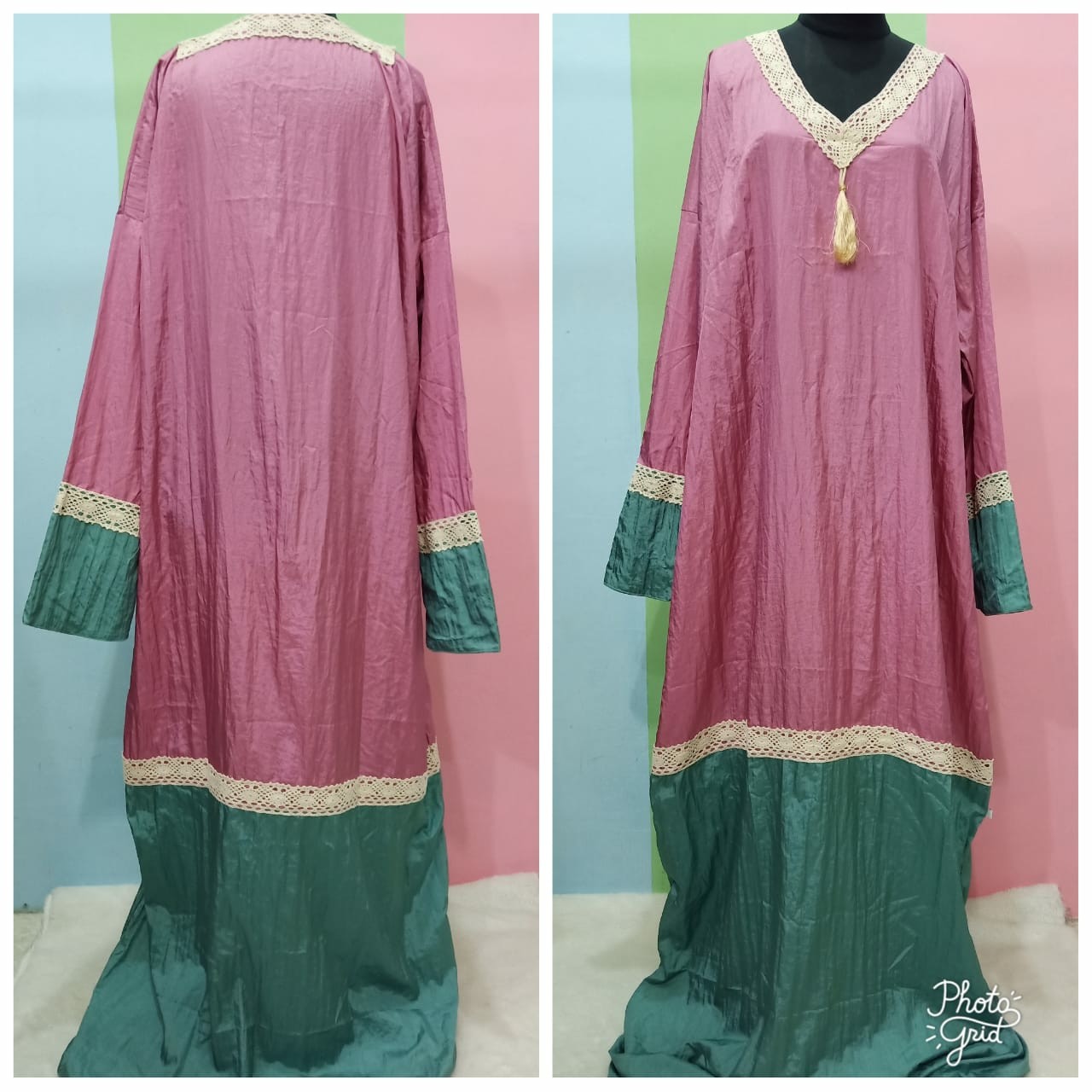 Abaya Parasit Kombinasi Renda 2