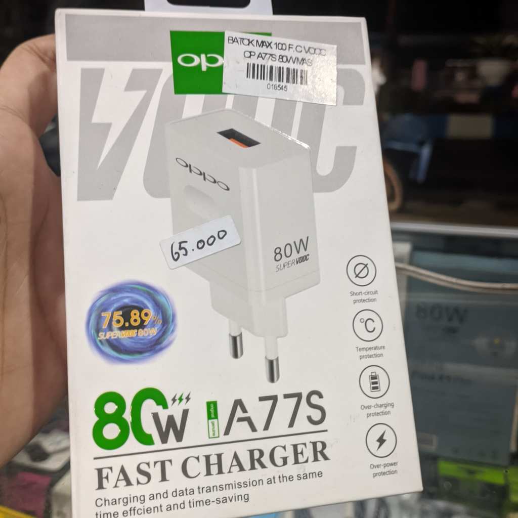 Adapter Charger Oppo 80 Watt VOOC REAL WHITE