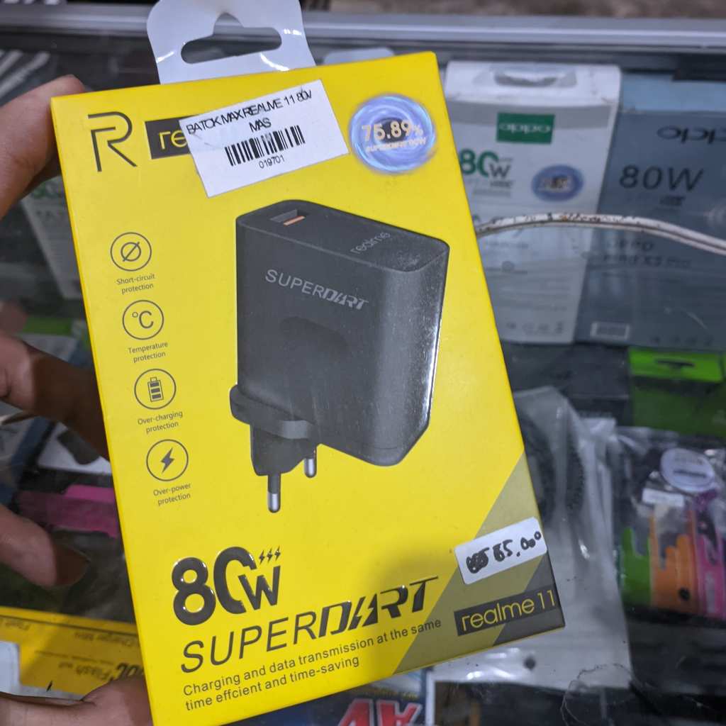 Adapter Charger Realme 80 Watt VOOC Real Yellow