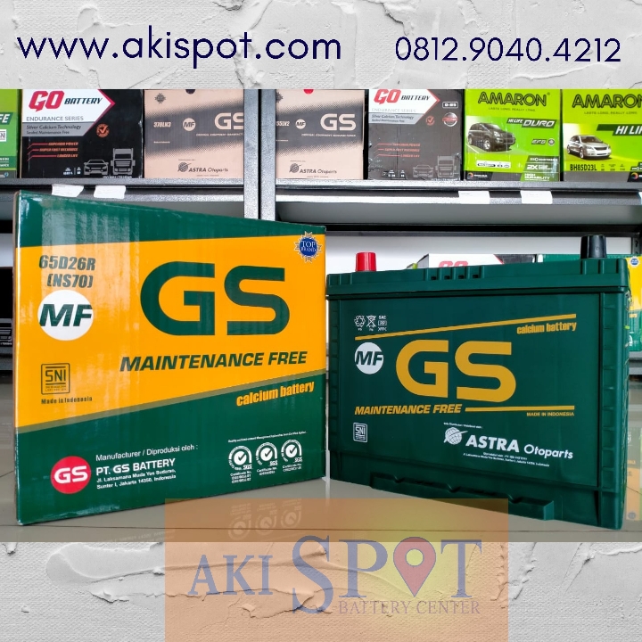 Aki Mobil GS MF NS70 65Ah Aki Kering Harga Tukar Tambah