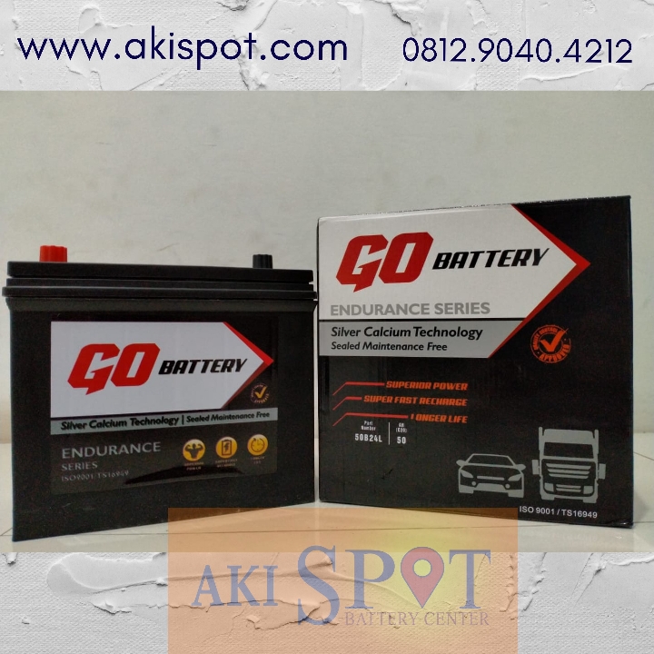 Aki Mobil Go Battery 50B24L 50Ah Aki Kering Harga Tukar Tambah