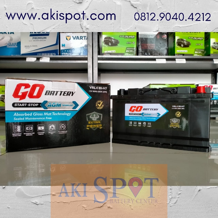 Aki Mobil Go Battery VRL4 80Ah Aki Kering Harga Tukar Tambah