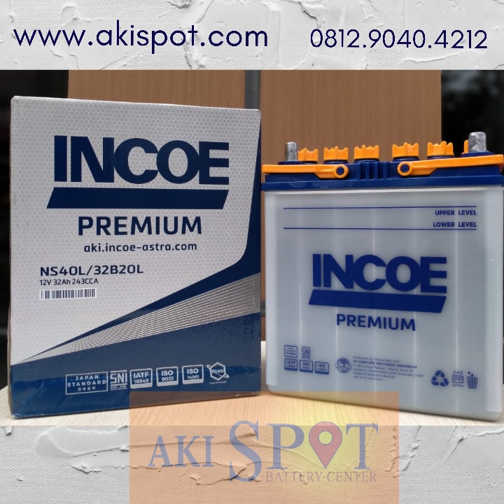 Aki Mobil Incoe Premium NS 40 L 32Ah Aki Basah Harga Tukar Tambah