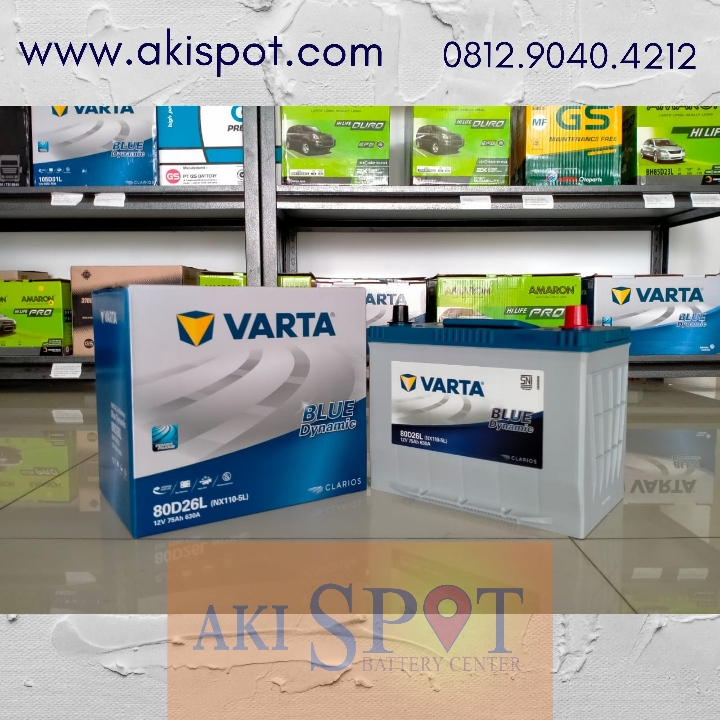 Aki Mobil Varta 80D26L 75Ah Aki Kering Harga Tukar Tambah