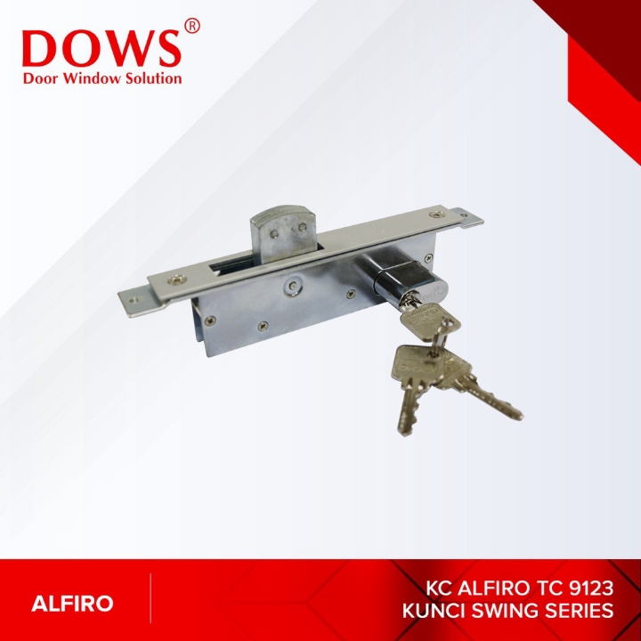 Aksesoris Kunci Pintu Aluminium Kaca Swing Key Silinder Alfiro TC 9123