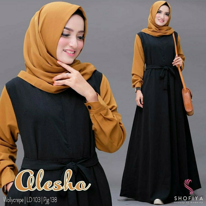 Alesha Gamis Maxi Polos Wollycrepe