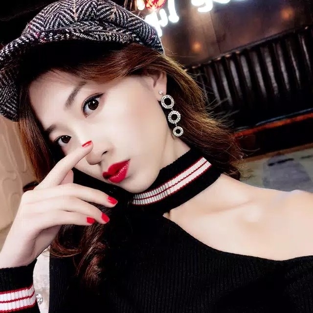 Anting Korea Menjuntai Panjang Elegan Berlian 2