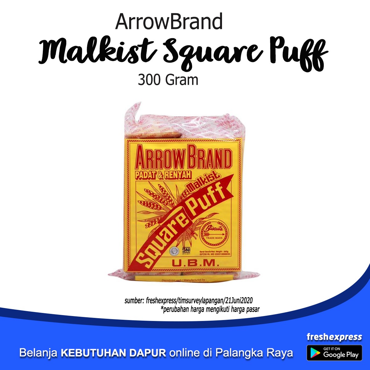 Arrowbrand Malkist Square Puff 300 Gram
