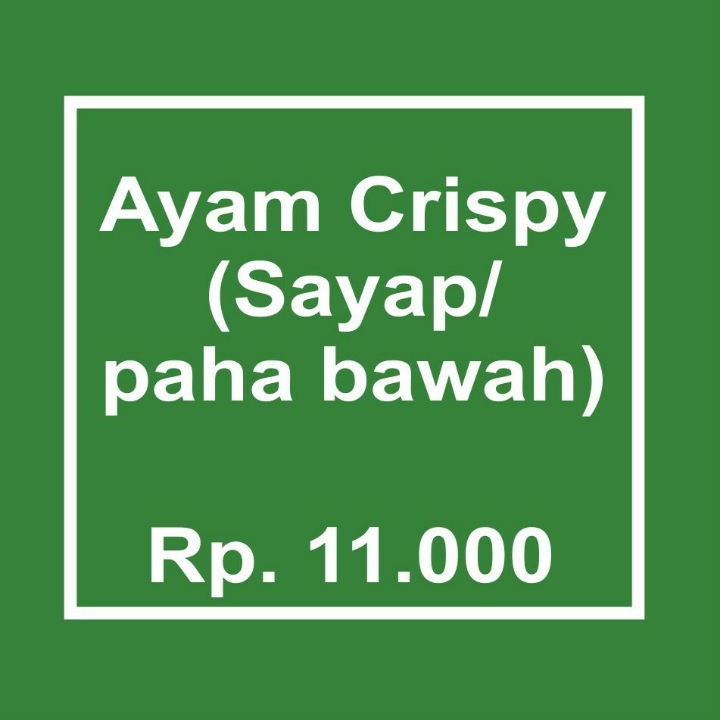 Ayam Crispy Sayap Paha Bawah