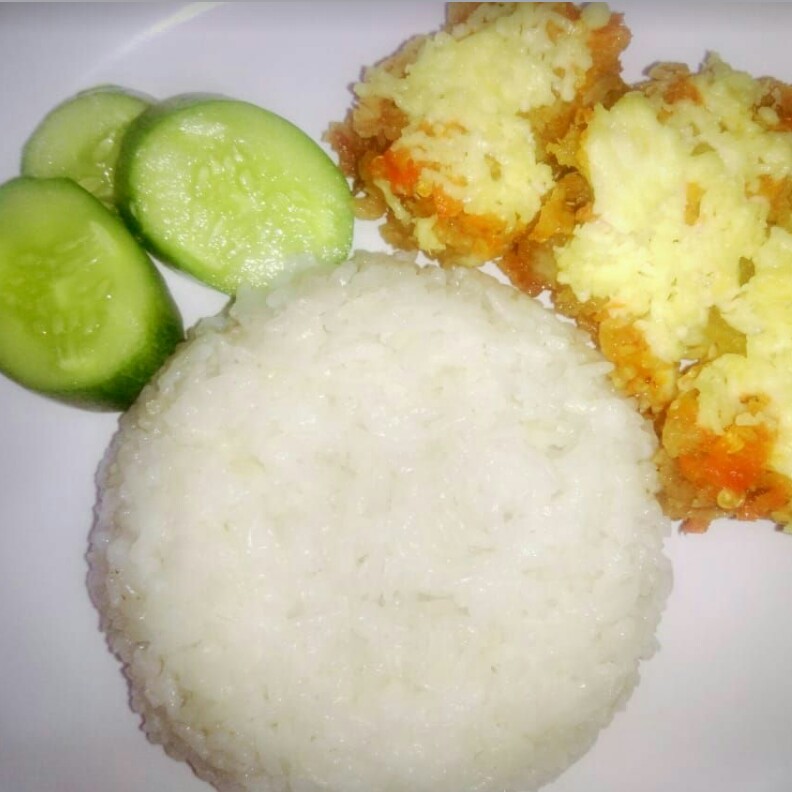 Ayam Geprek Keju Nasi