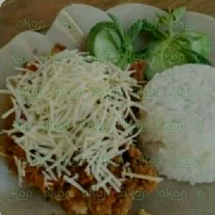 Ayam Geprek Keju Nasi