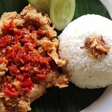 Ayam Geprek Nasi Putih