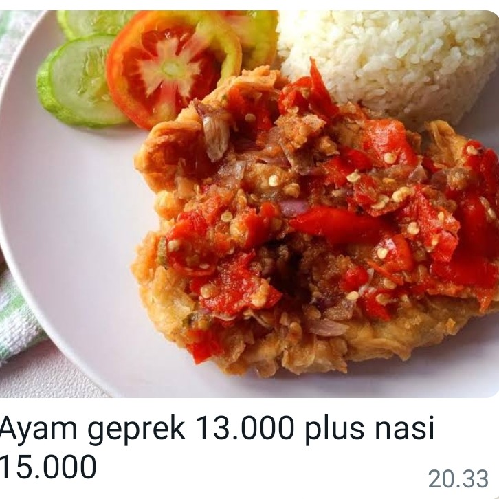 Ayam Geprek Pakai Nasi