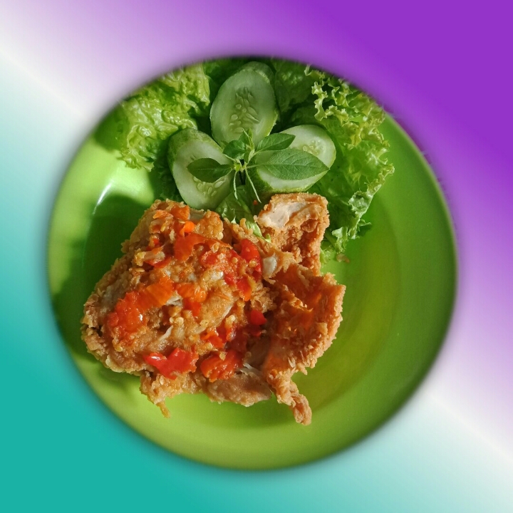 Ayam Geprek Pake Nasi