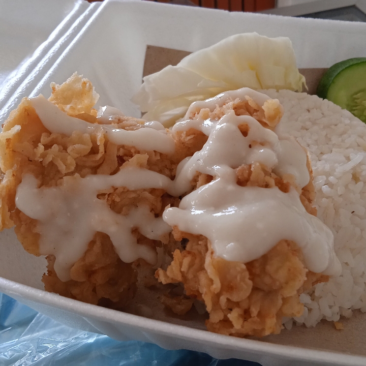 Ayam Geprek Saus Keju