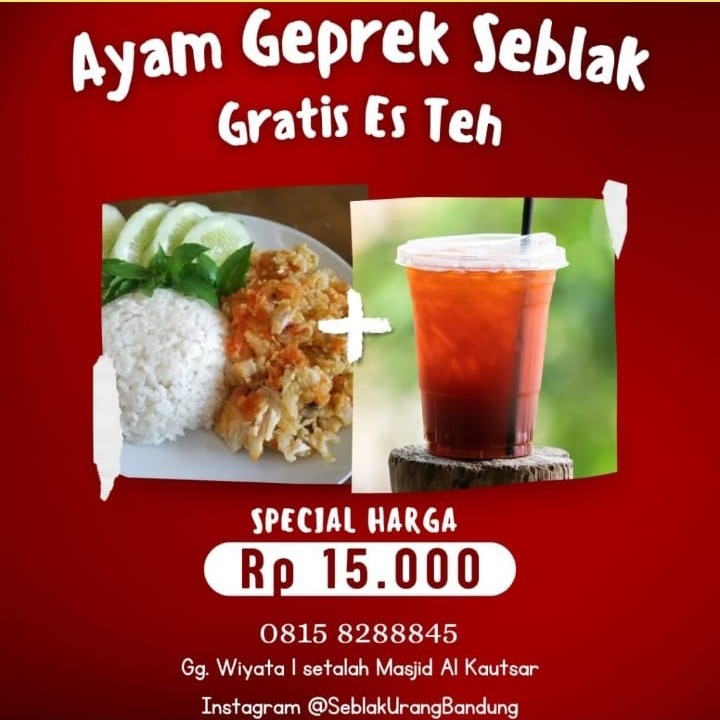 Ayam Geprek Seblak  Plus Es Teh